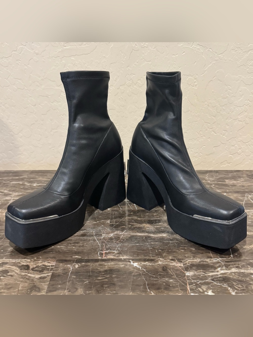 Naked Wolfe Illuminate Faux Leather Sock Platform Boots - Picture 8 of 14